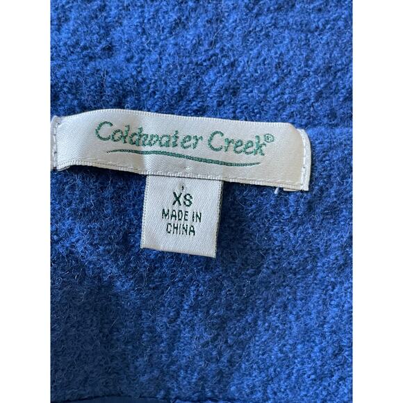 ColdWater Creek Artisan Blue Wool Western Jacket Boho Embroidered Southwestern - Picture 9 of 9